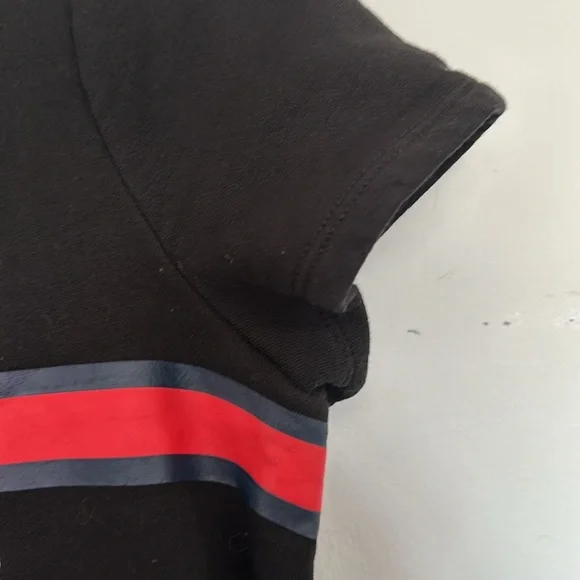 Tommy Hilfiger black sz med sweatshirt style dress embroidered letters 19.5” P2P - Picture 5 of 5